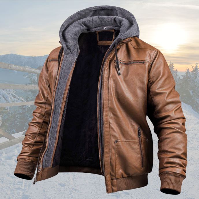 Maximus | Hooded Pilot Leather Jacket