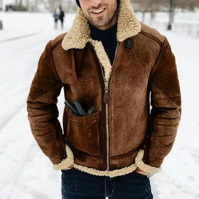 Justin | Men's Winter Shearling Lined Aviator Jacket