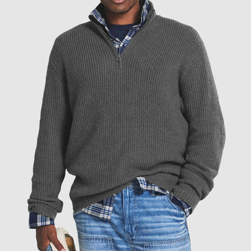 Louise | Men's Warm Quarter Zip Knit Sweater