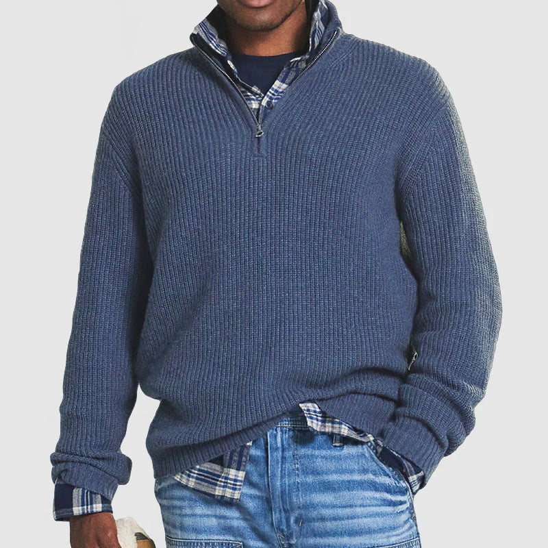 Louise | Men's Warm Quarter Zip Knit Sweater