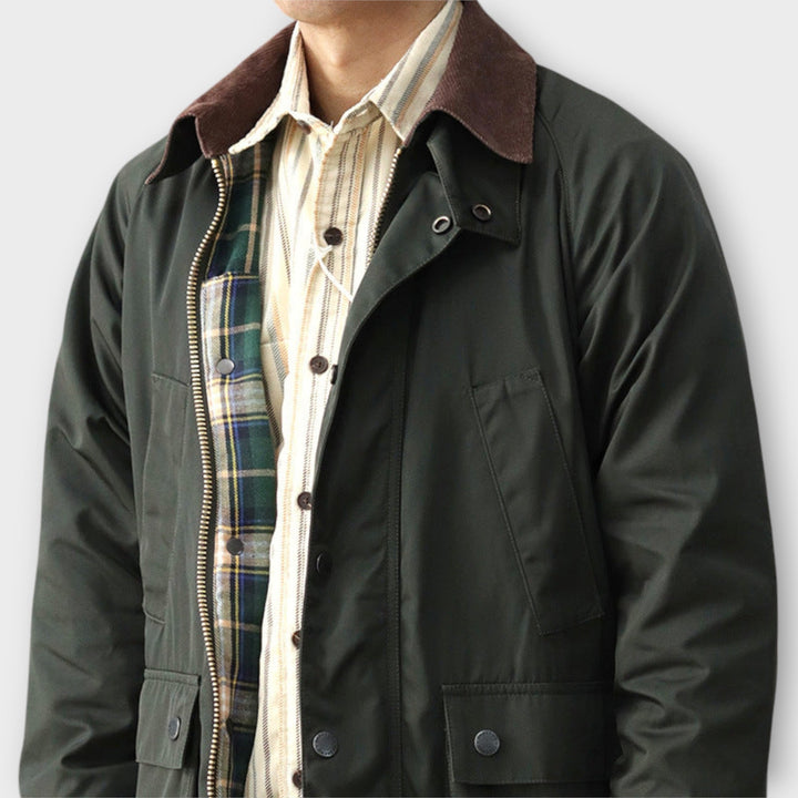 Lennard | Classic Men's Utility Jacket with Plaid Lining