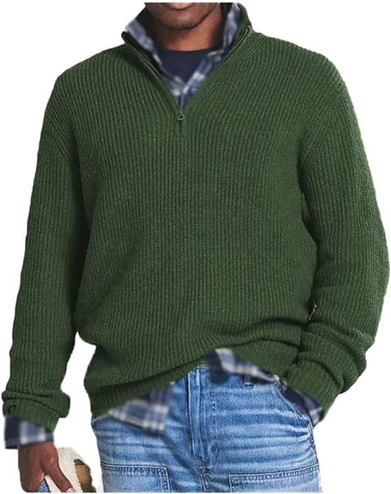 Louise | Men's Warm Quarter Zip Knit Sweater