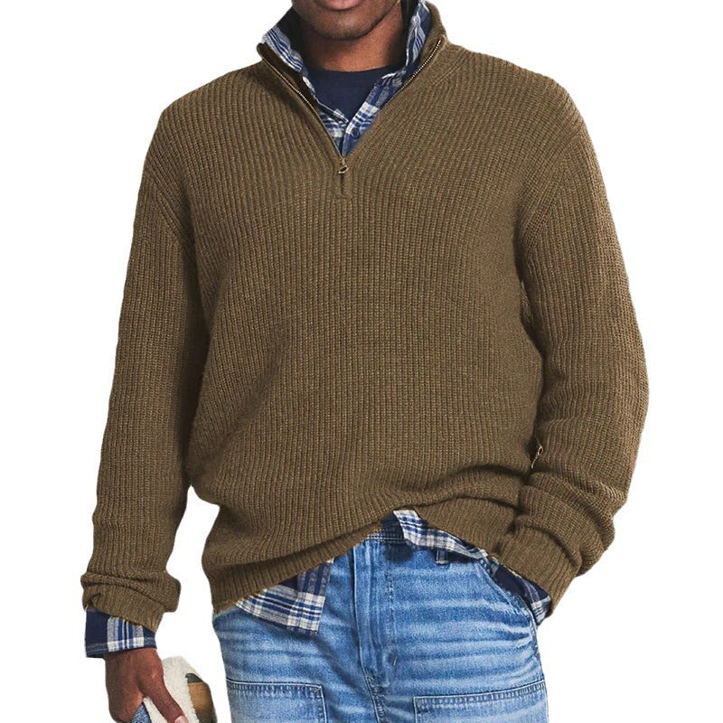 Louise | Men's Warm Quarter Zip Knit Sweater