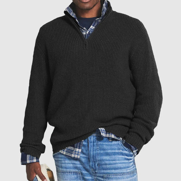 Louise | Men's Warm Quarter Zip Knit Sweater