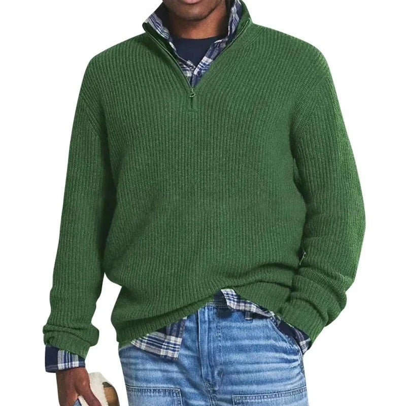 Louise | Men's Warm Quarter Zip Knit Sweater