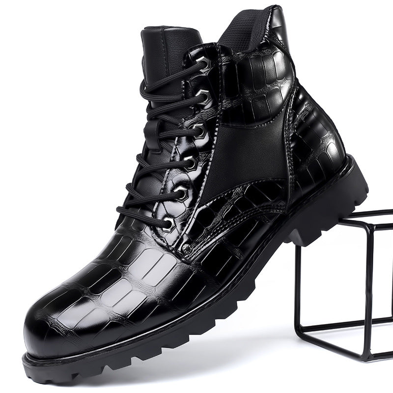 Alaric | Croc Leather Boots