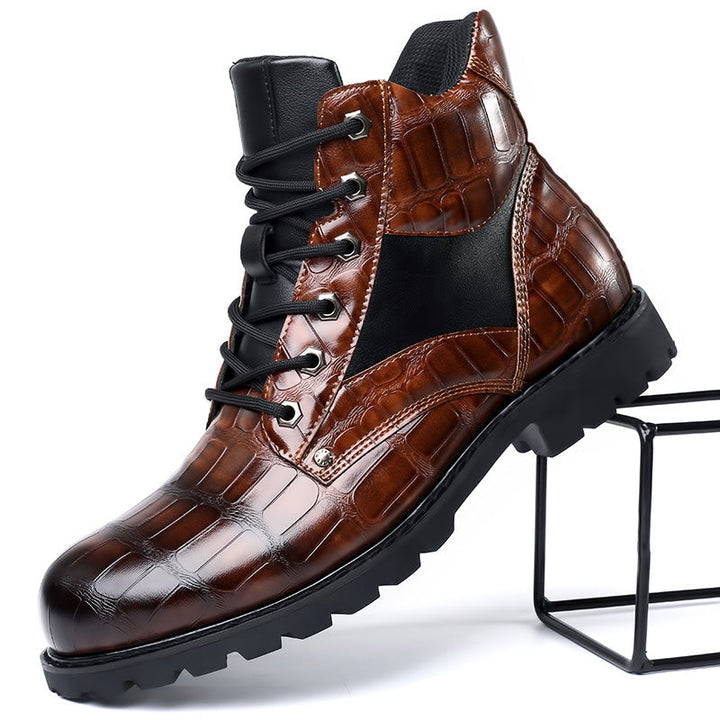 Alaric | Croc Leather Boots