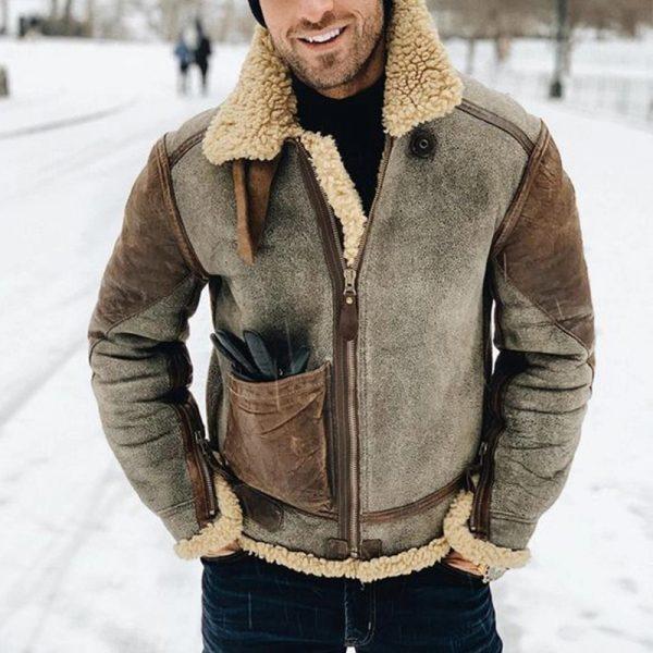 Justin | Men's Winter Shearling Lined Aviator Jacket