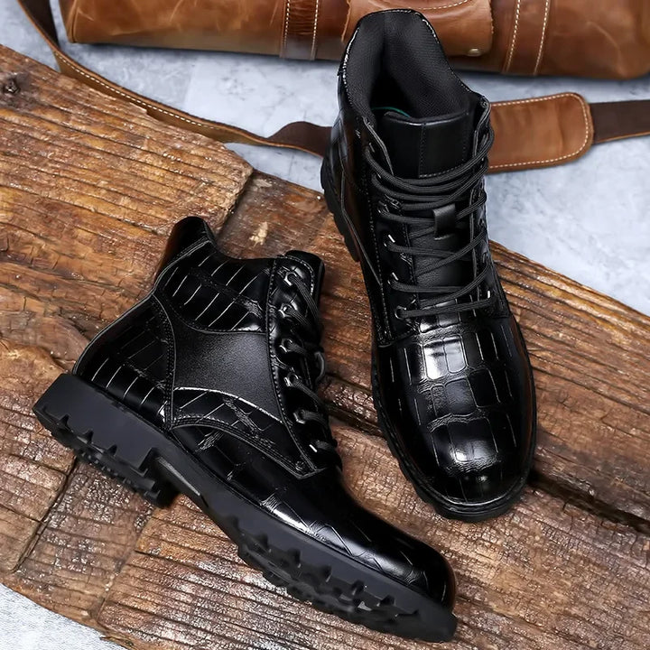 Alaric | Croc Leather Boots