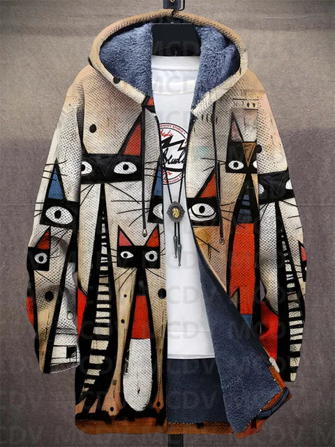 Reva | Artistic Bold Cat Hoodie