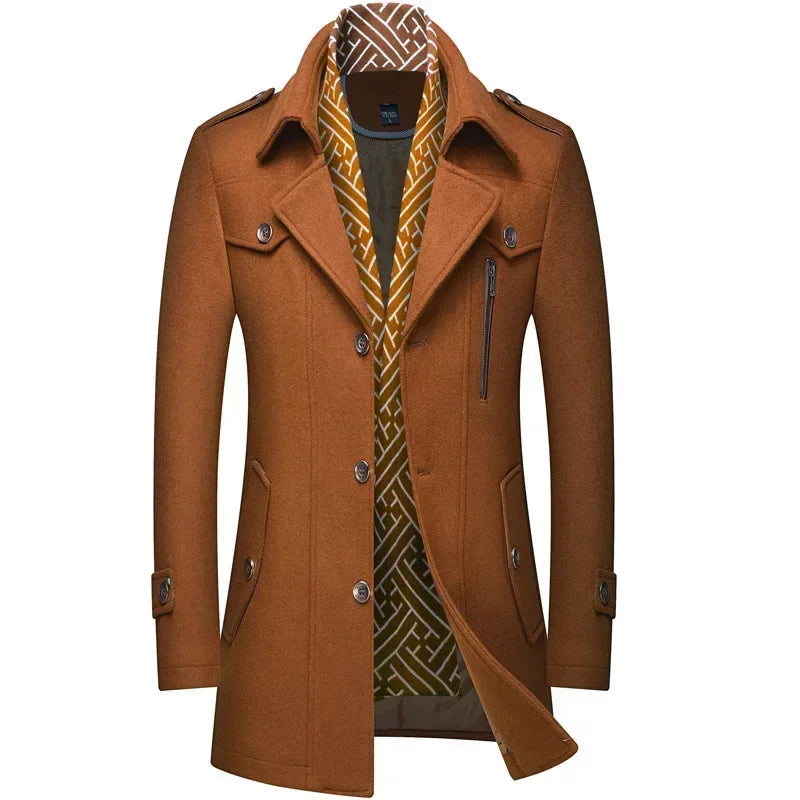 Kevin | Men's Modern Single-Breasted Stylish Long Overcoat