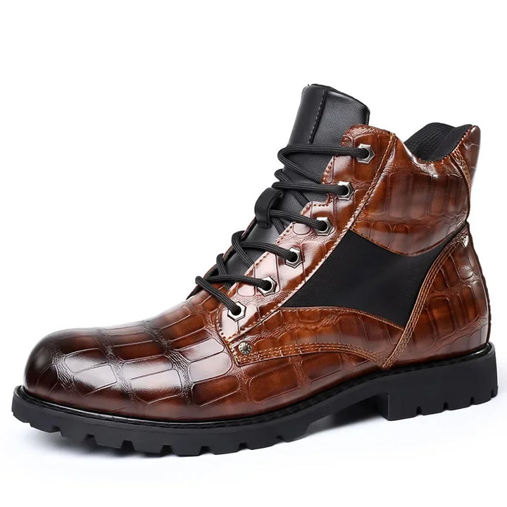 Alaric | Croc Leather Boots