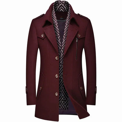 Kevin | Men's Modern Single-Breasted Stylish Long Overcoat