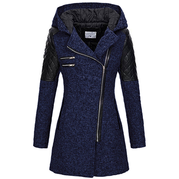 Ellen | Women's Quilted Hooded Tweed Coat