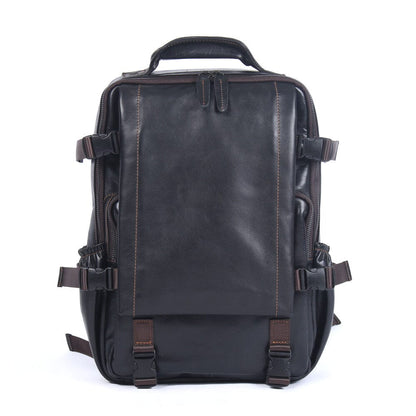 Tristan | Mens Black Leather Backpack