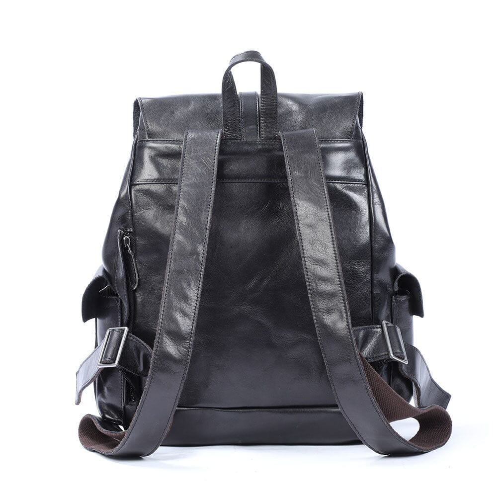 Robin | Small Black Leather Backpack