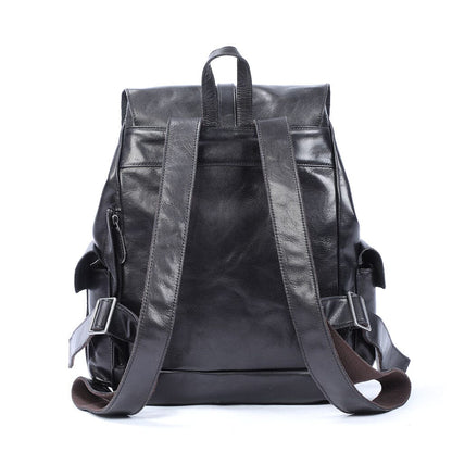 Robin | Small Black Leather Backpack