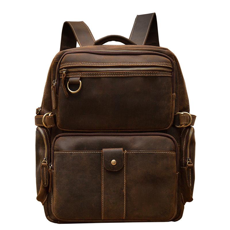 Lester | Brown Leather Backpack