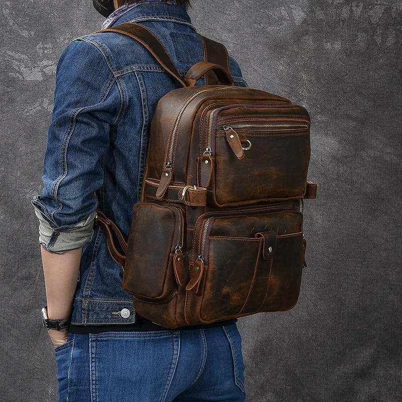 Lester | Brown Leather Backpack