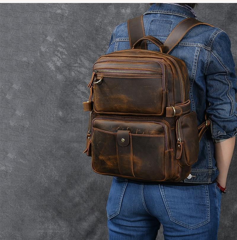 Lester | Brown Leather Backpack