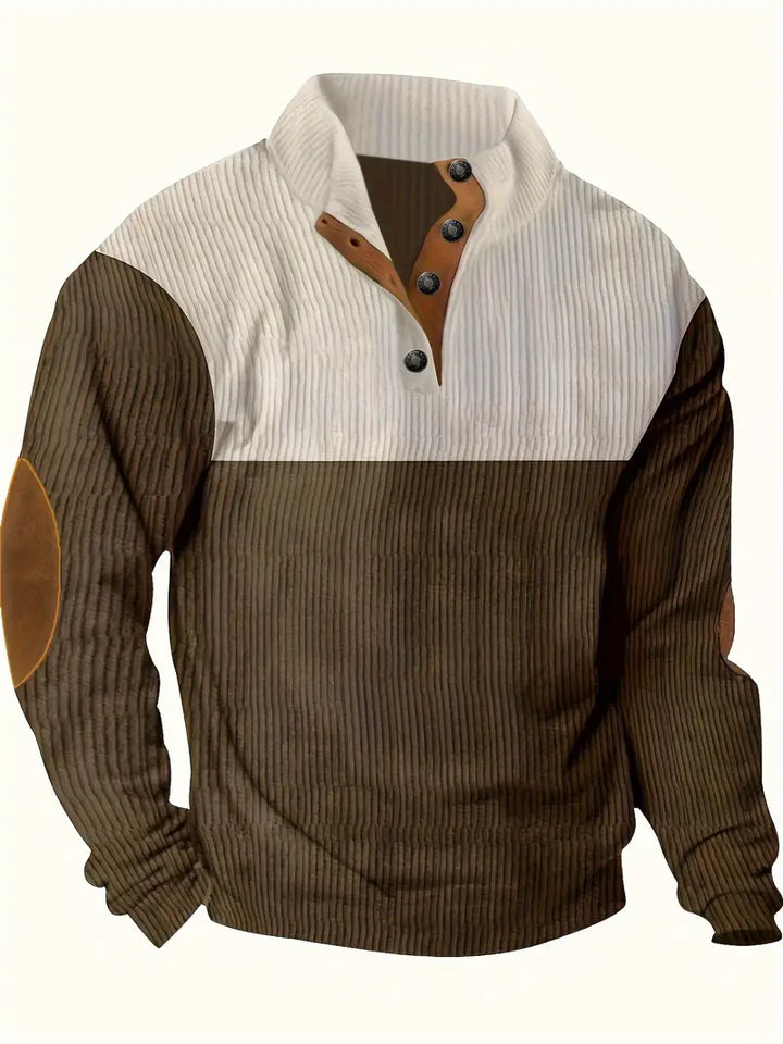 Nelson |  Modern Two-Tone Henley Sweater for Men