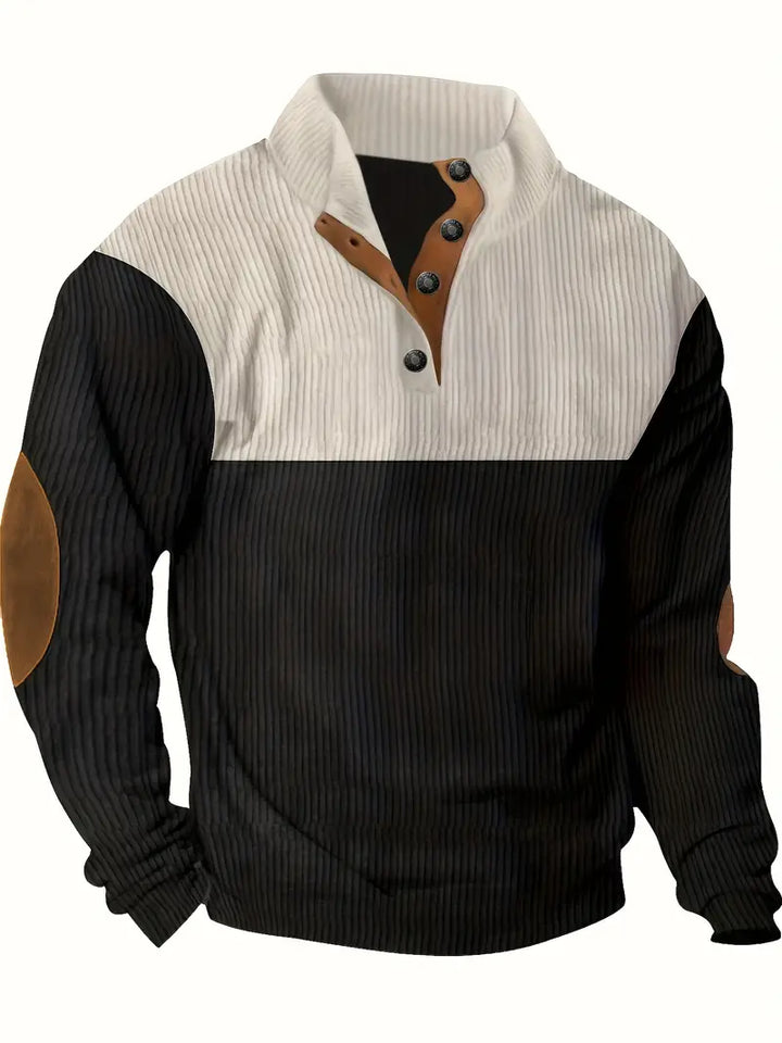 Nelson |  Modern Two-Tone Henley Sweater for Men