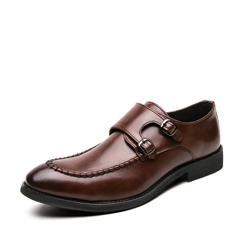 Hugh | Leather Double-monk Strap Shoes