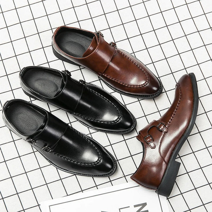 Hugh | Leather Double-monk Strap Shoes