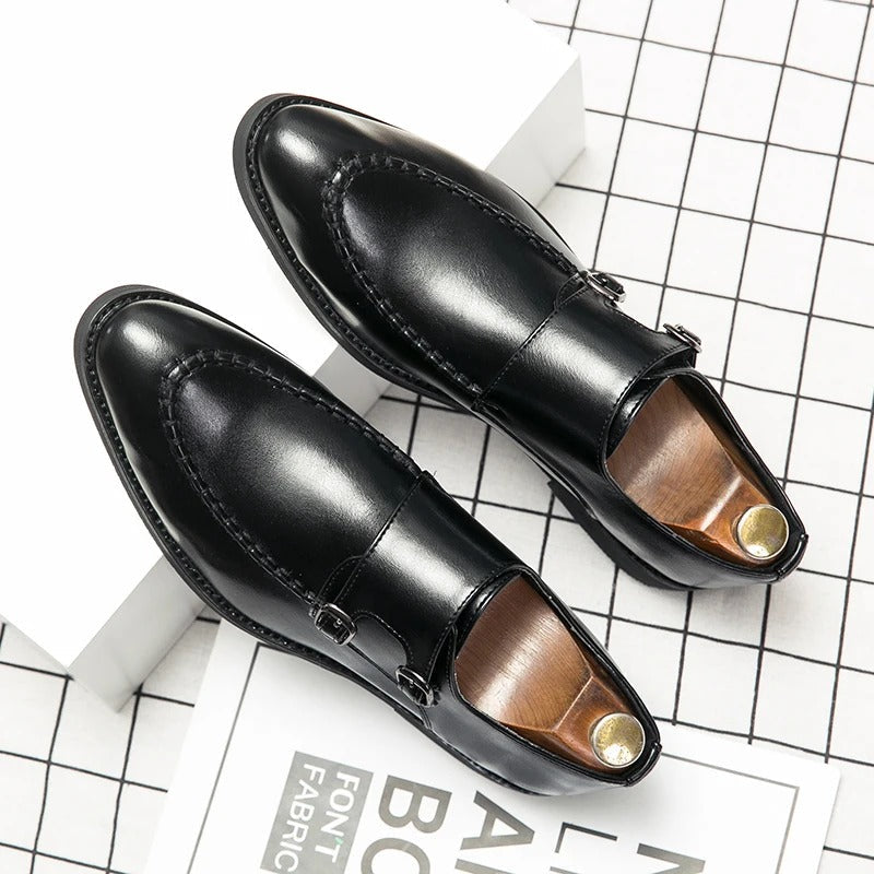 Hugh | Leather Double-monk Strap Shoes