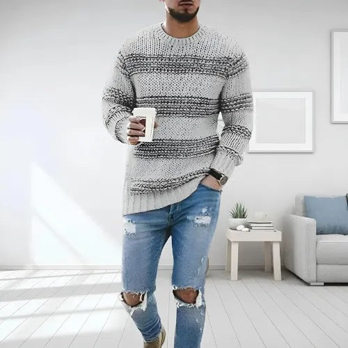 Damien | Striped Knit Men's Sweater