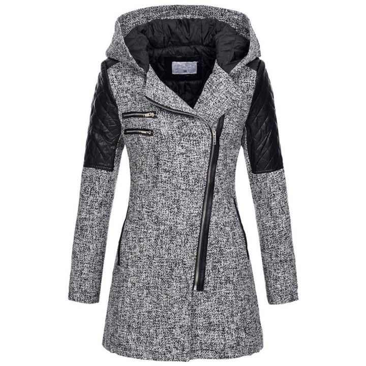 Ellen | Women's Quilted Hooded Tweed Coat