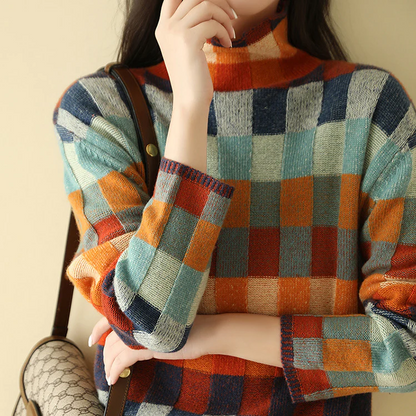 Harper | Women's Colorful Plaid Knit Sweater