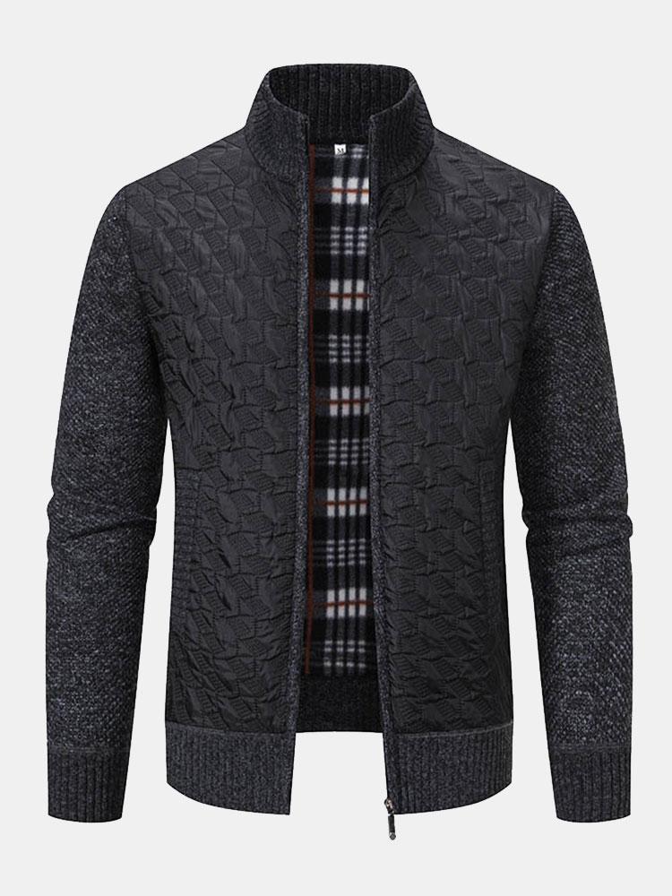 Jack | Quilted Jacquard Zip Up Jumper