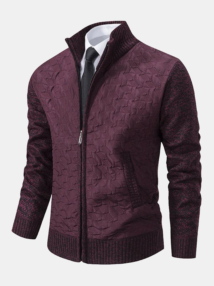 Jack | Quilted Jacquard Zip Up Jumper