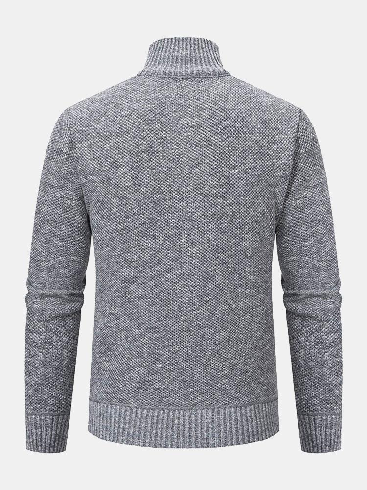 Jack | Quilted Jacquard Zip Up Jumper