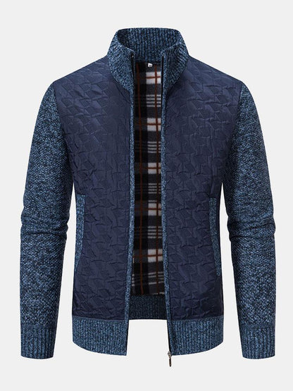 Jack | Quilted Jacquard Zip Up Jumper