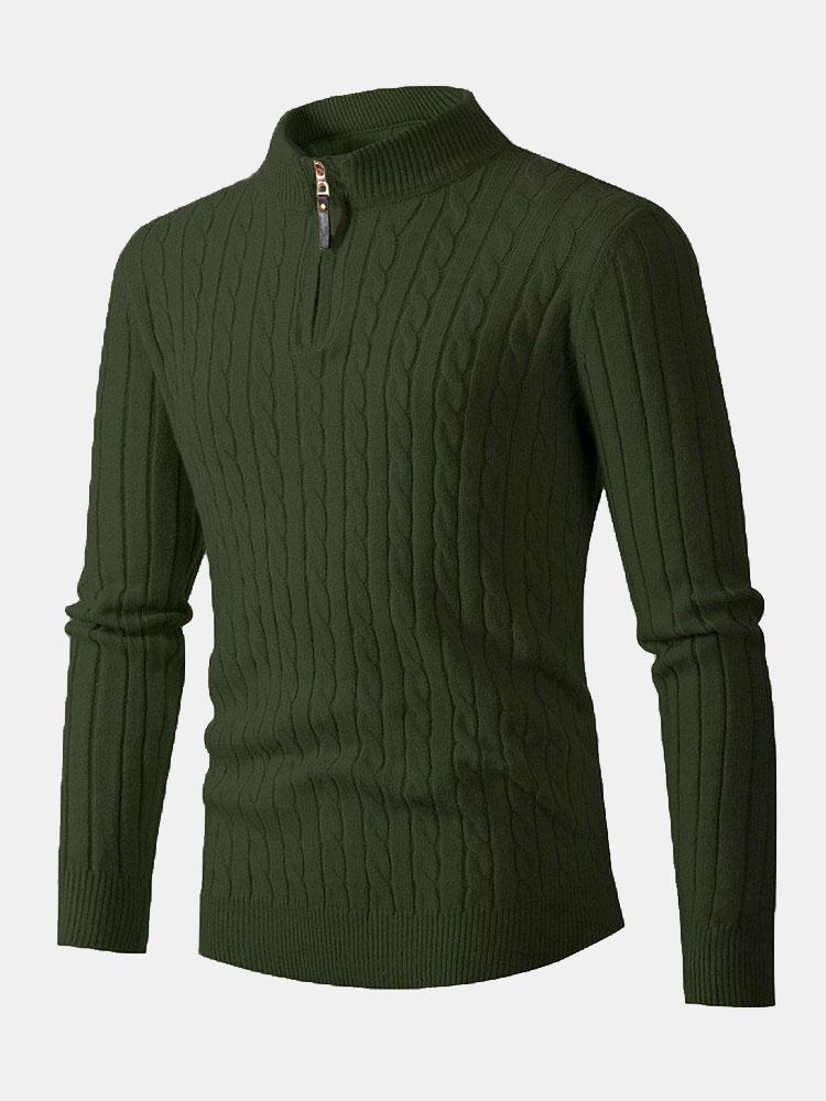 Harrison | Braided Mock Neck Quarter Zip Jumper