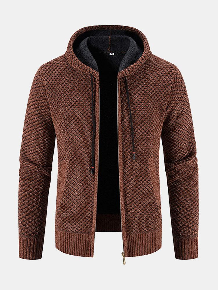 Mason | Teddy Lined Textured Hooded Sweater