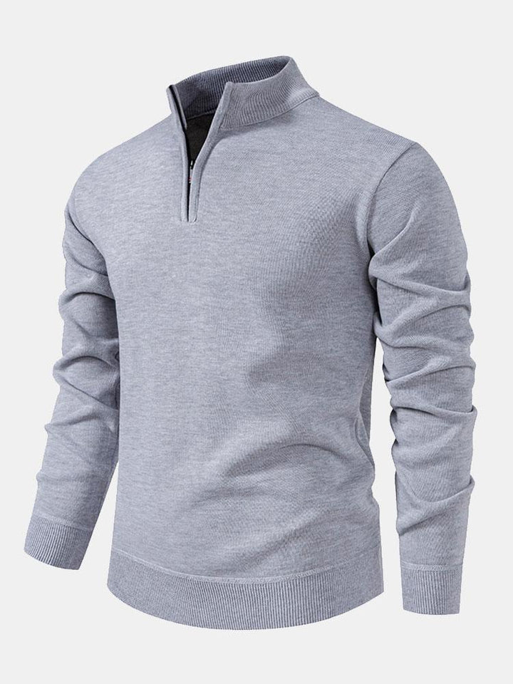 Edward | Relax Fit Zip Up Neck Sweater