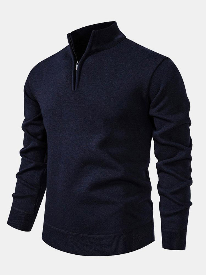 Edward | Relax Fit Zip Up Neck Sweater