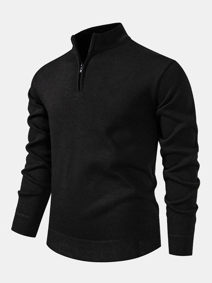 Edward | Relax Fit Zip Up Neck Sweater