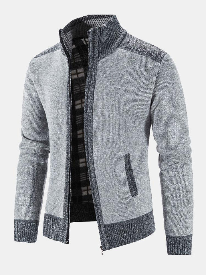 The Alexander Fairfax Contrast Zip-Up Sweater