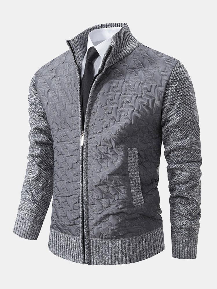 Jack | Quilted Jacquard Zip Up Jumper