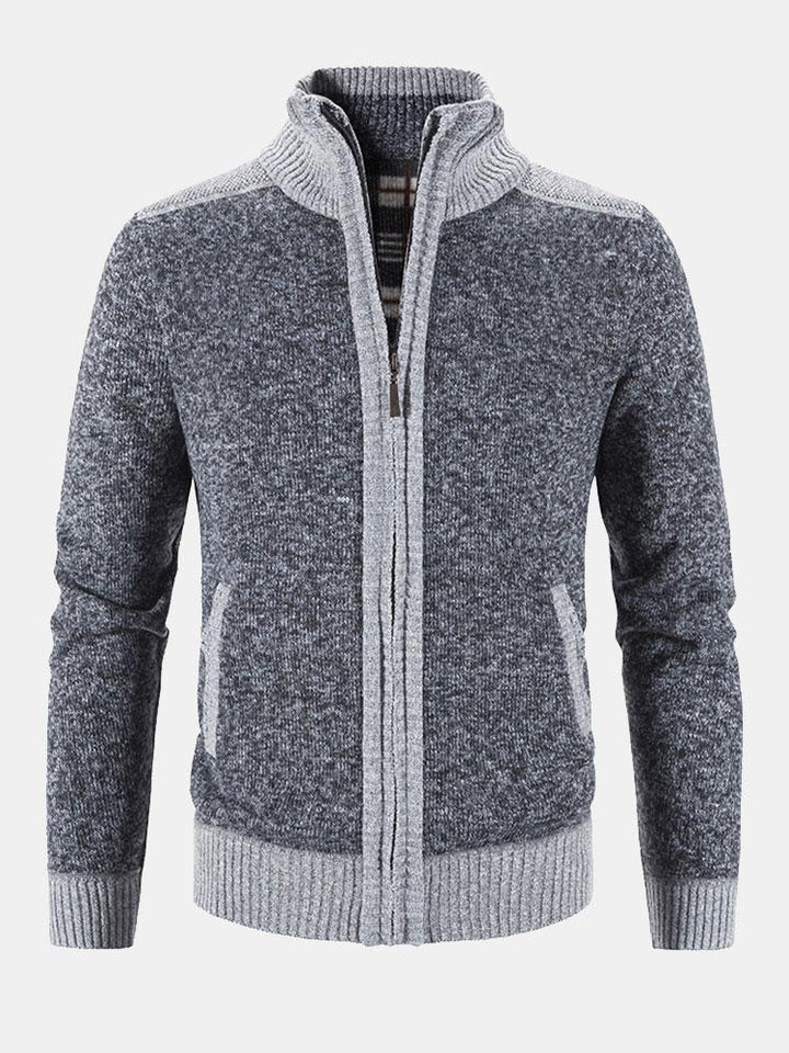 The Alexander Fairfax Contrast Zip-Up Sweater