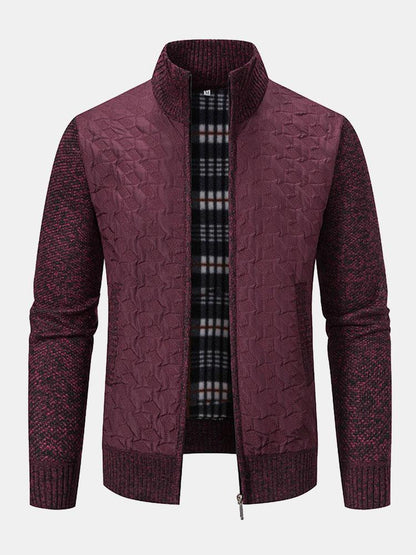 Jack | Quilted Jacquard Zip Up Jumper