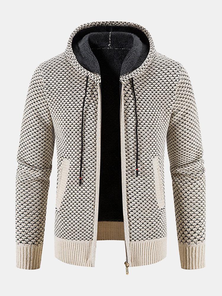 Mason | Teddy Lined Textured Hooded Sweater