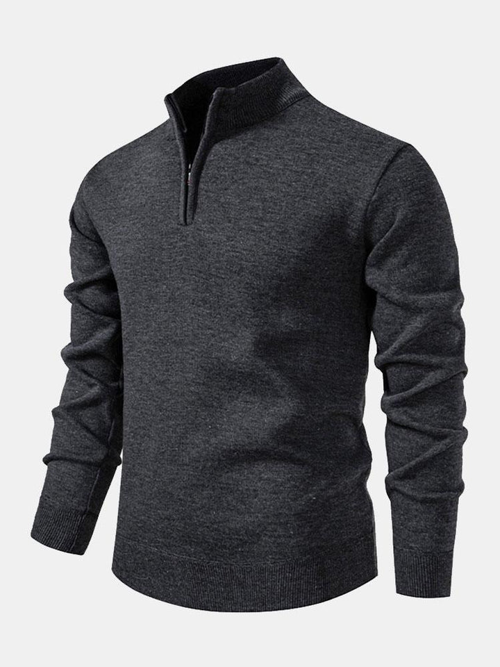 Edward | Relax Fit Zip Up Neck Sweater