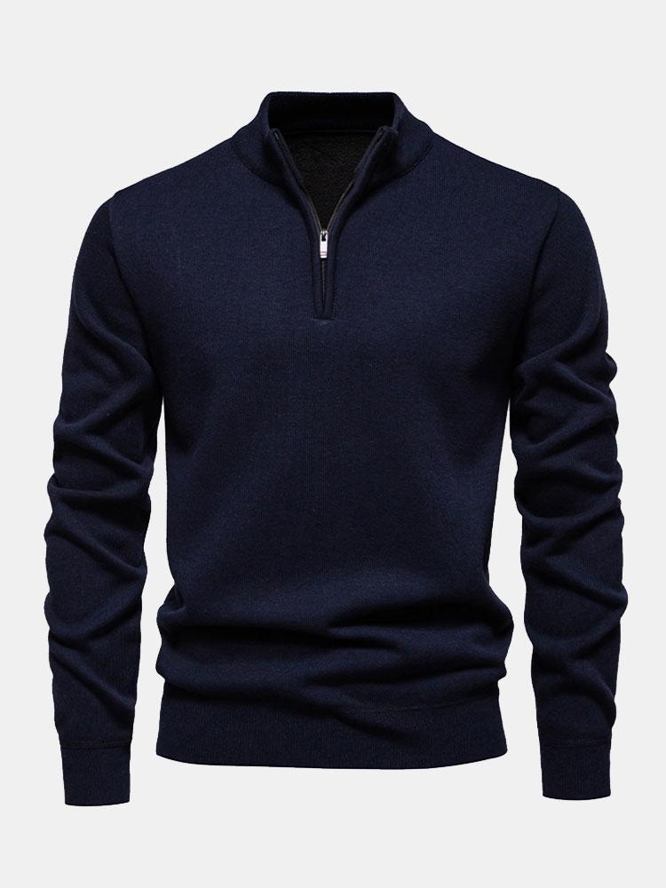 Edward | Relax Fit Zip Up Neck Sweater