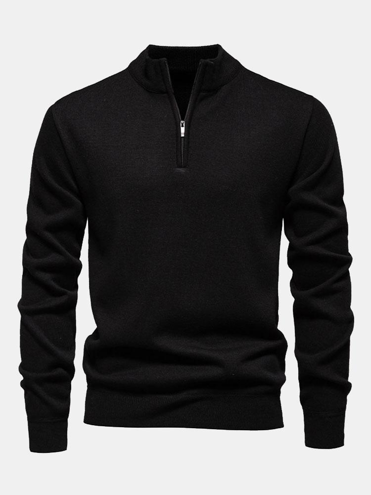 Edward | Relax Fit Zip Up Neck Sweater