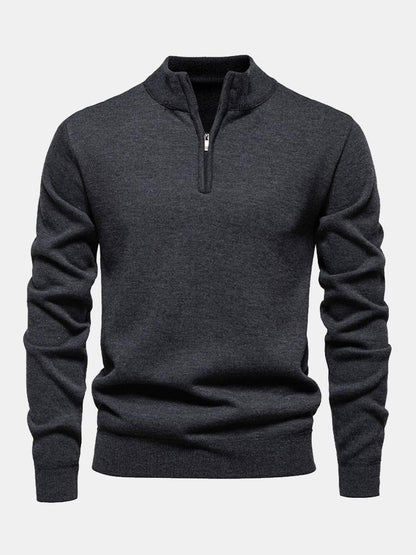 Edward | Relax Fit Zip Up Neck Sweater